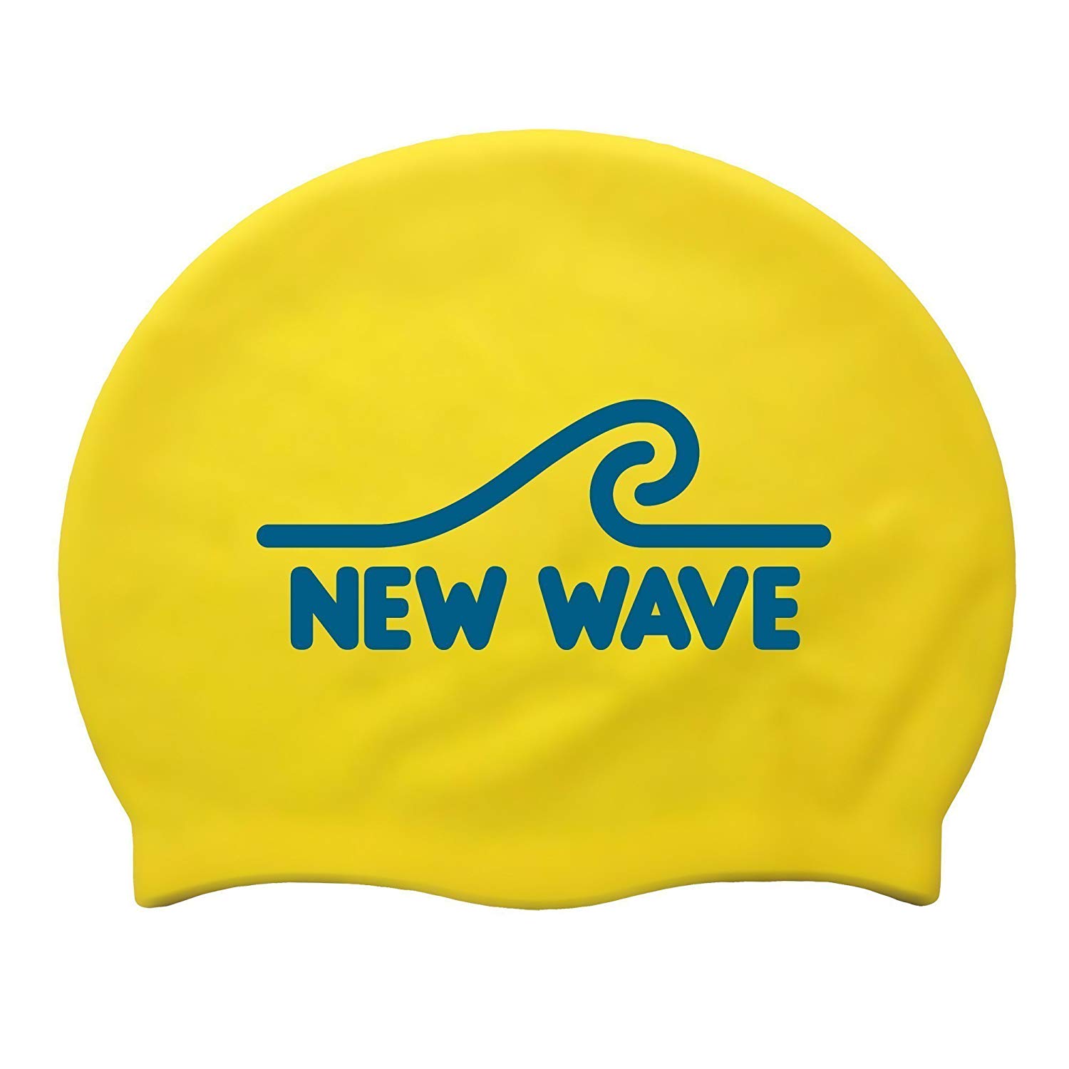 New Wave Swim Cap - Comfortable Silicone Swimming Cap (Fluo Green)